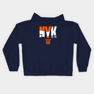 Retro NY Basketball Art Kids Hoodie